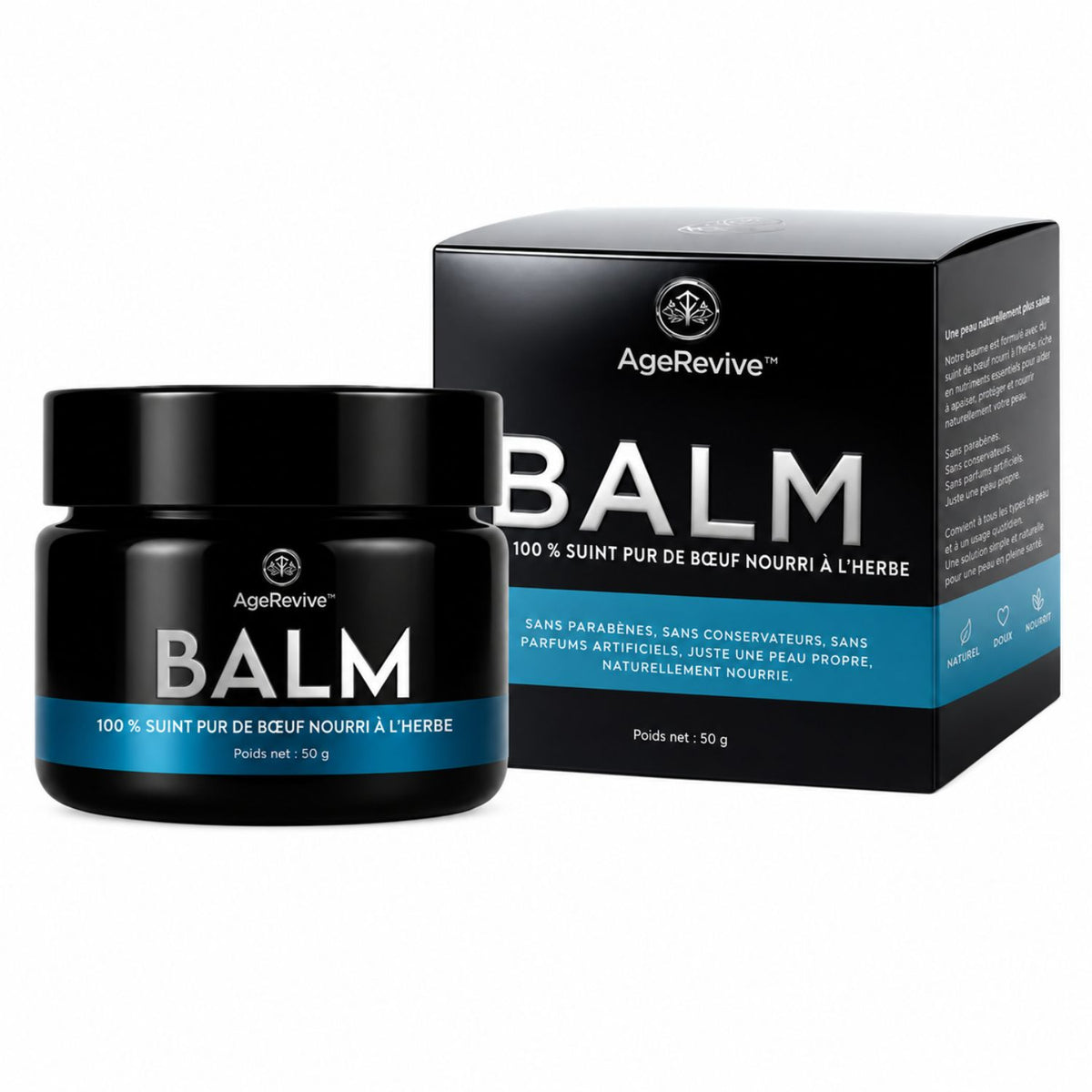 AgeRevive™ Wrinkle Defense Tallow Balm for Men | La solution naturelle pour une peau sans rides !