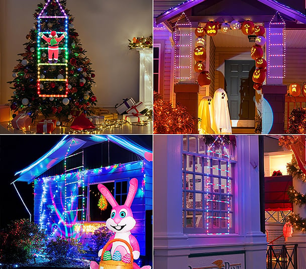 LumiNoël™ Père Noël grimpant avec éclairage LED