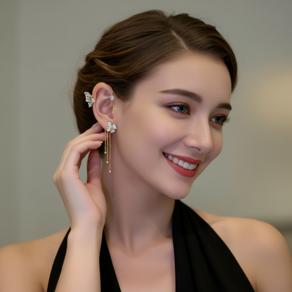 Celestelle™ – Boucles d’Oreilles Papillon & Fleur à Pampilles (50% de Réduction) - Science Factory FR