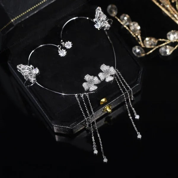 Celestelle™ – Boucles d’Oreilles Papillon & Fleur à Pampilles (50% de Réduction) - Science Factory FR