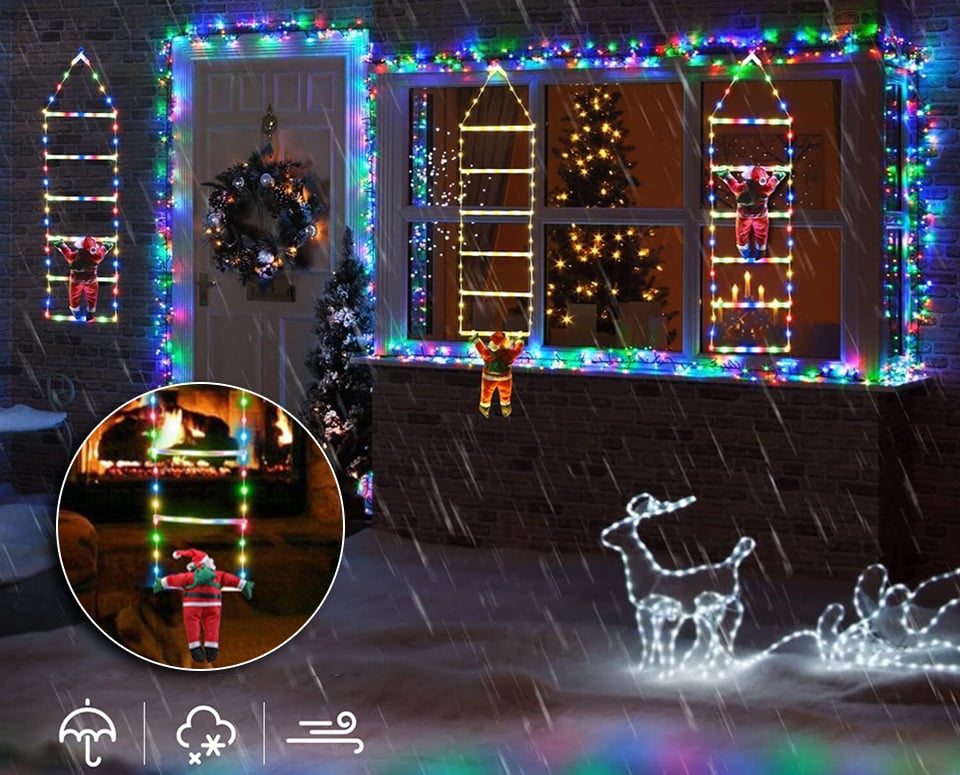 LumiNoël™ Père Noël grimpant avec éclairage LED
