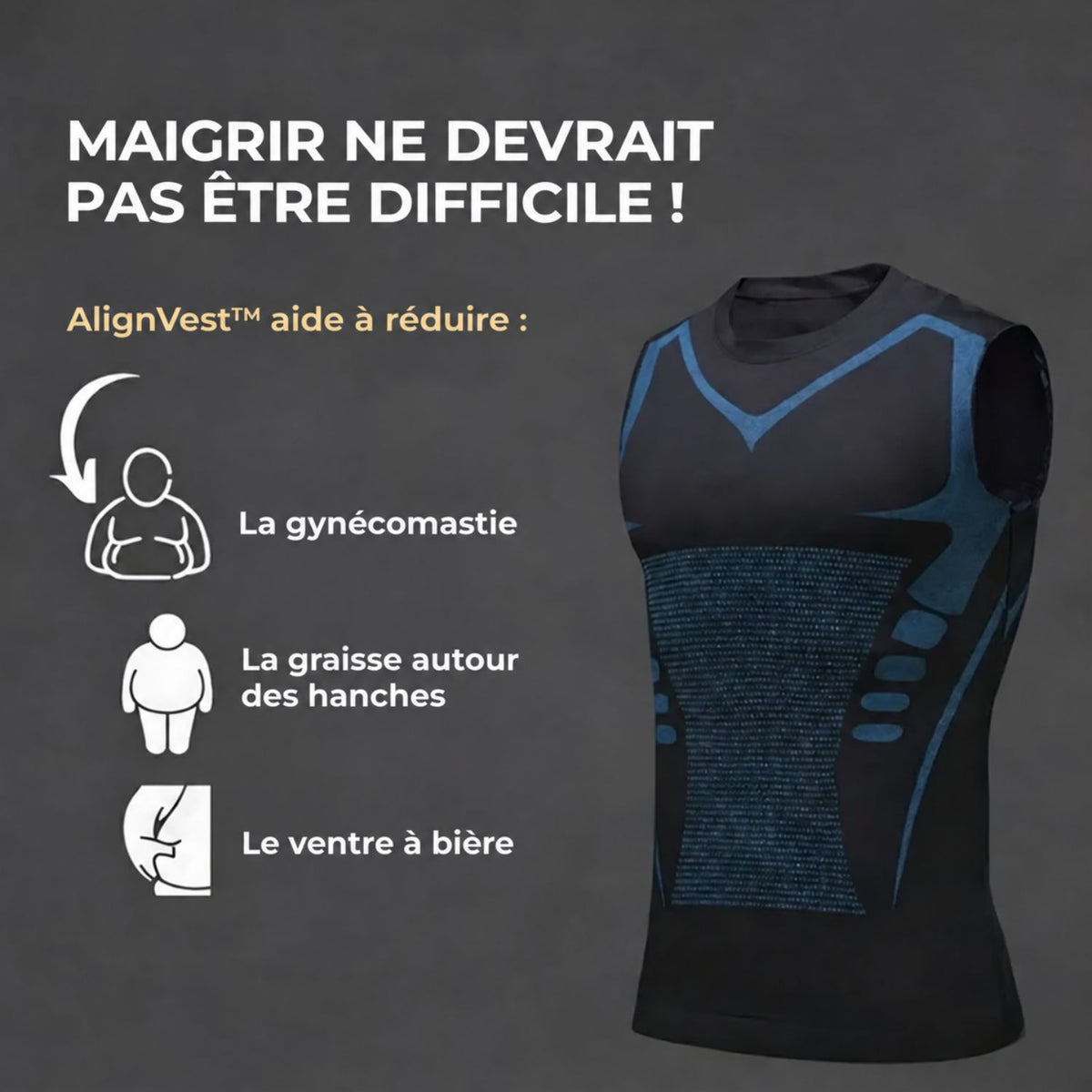 AlignVest™ | Dites adieu à la mauvaise posture et aux rondeurs indésirables.