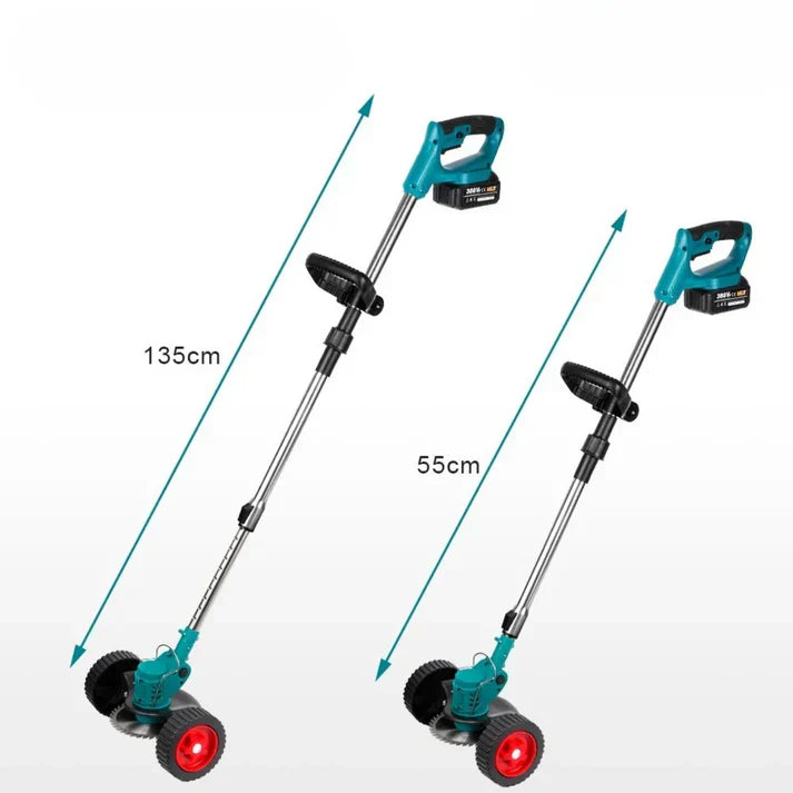 LawnLift™ | Coupe-bordures sans fil et pliable – Hauteur réglable, roues et 3 types de lames