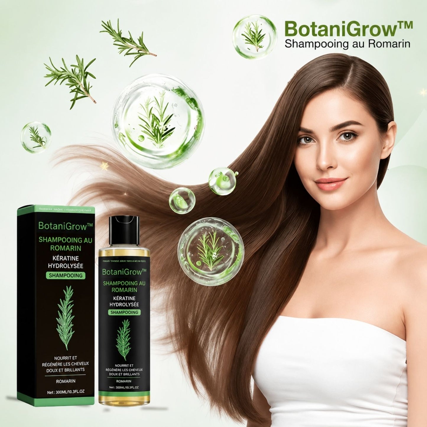 BotaniGrow™ Shampoing au Romarin – Croissance naturelle et nutrition pour vos cheveux