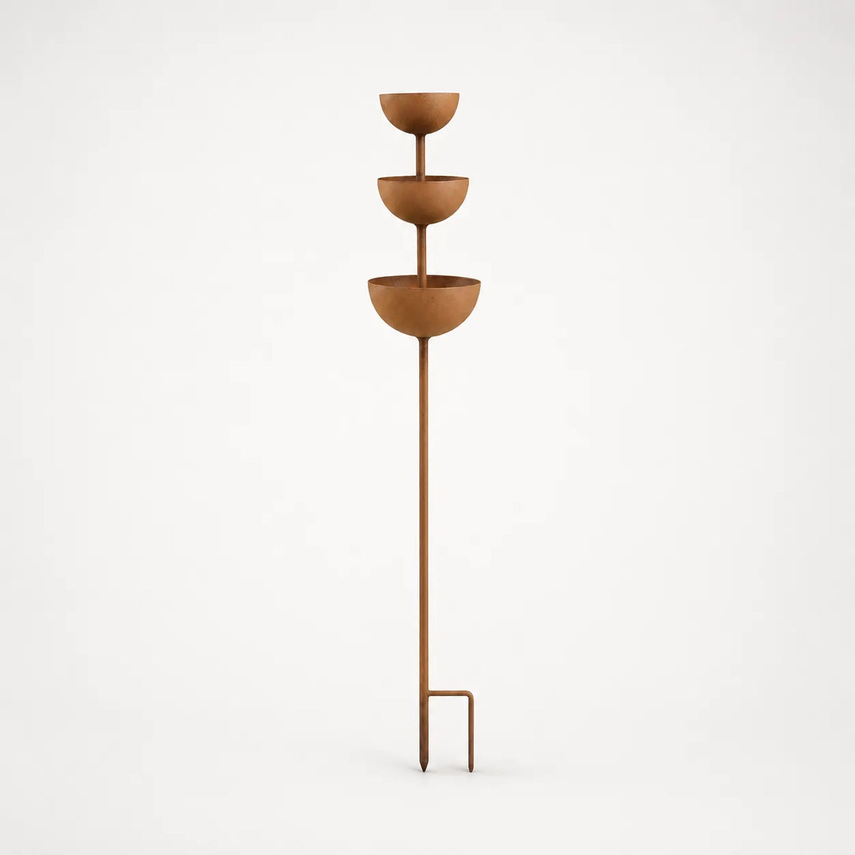 CopperBloom™ – Bain d’Oiseaux de Jardin Rustique en Cuivre sur Piquet