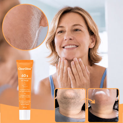 ClearGlow™ | Éliminez les poils du visage en seulement 60 secondes !