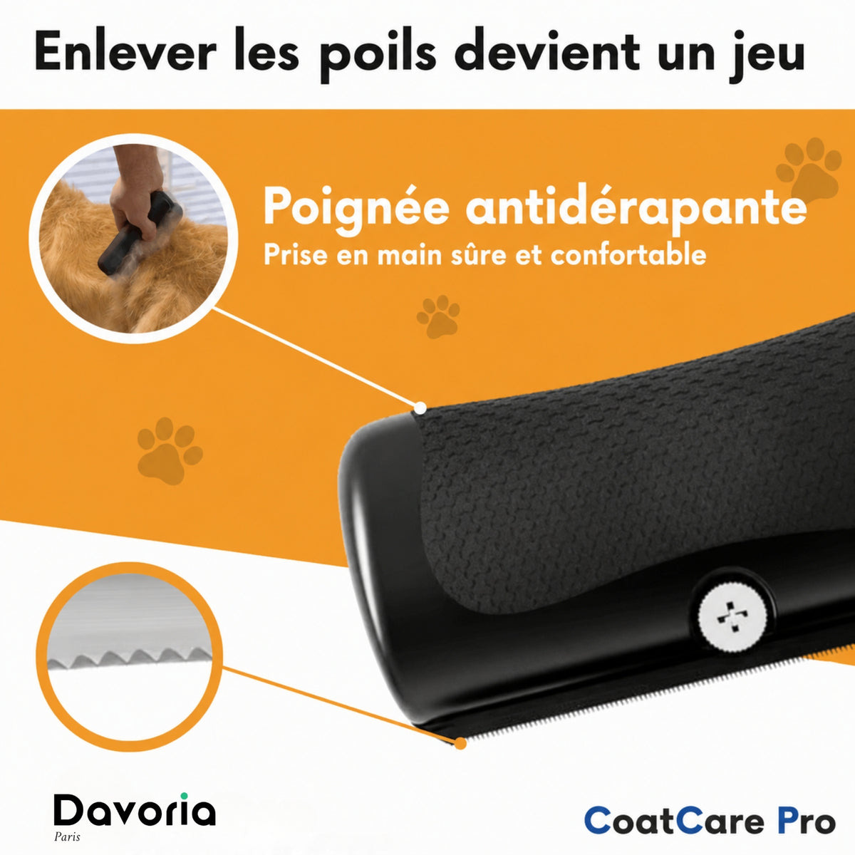CoatCare Pro™ | La brosse ultime contre la perte de poils et les puces