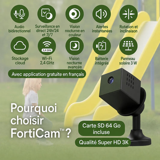 FortiCam™ | Toujours protégé, même sans Internet ni alimentation électrique