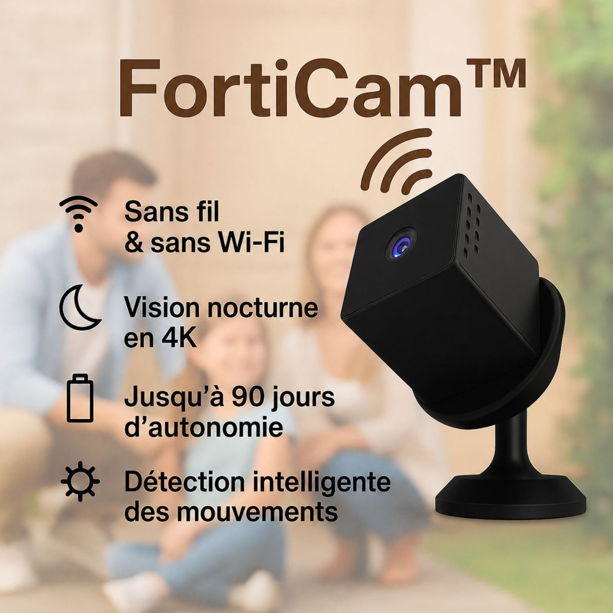FortiCam™ | Toujours protégé, même sans Internet ni alimentation électrique