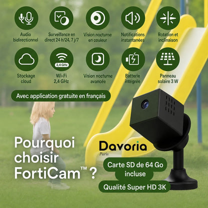FortiCam™ | Toujours protégé, même sans Internet ni électricité