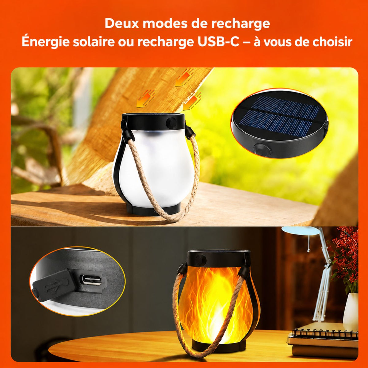 SolarFlame™ | Lanterne solaire avec effet de flamme réaliste