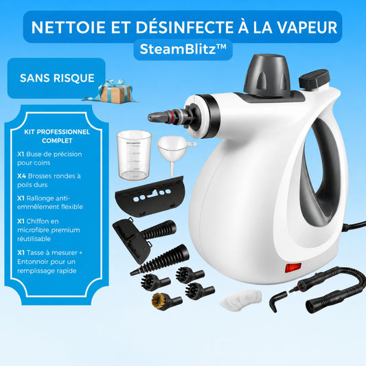 SteamBlitz™ | Nettoyage en profondeur sans produits chimiques – prêt en quelques secondes