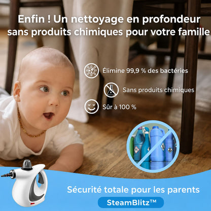 SteamBlitz™ | Nettoyage en profondeur sans produits chimiques – prêt en quelques secondes