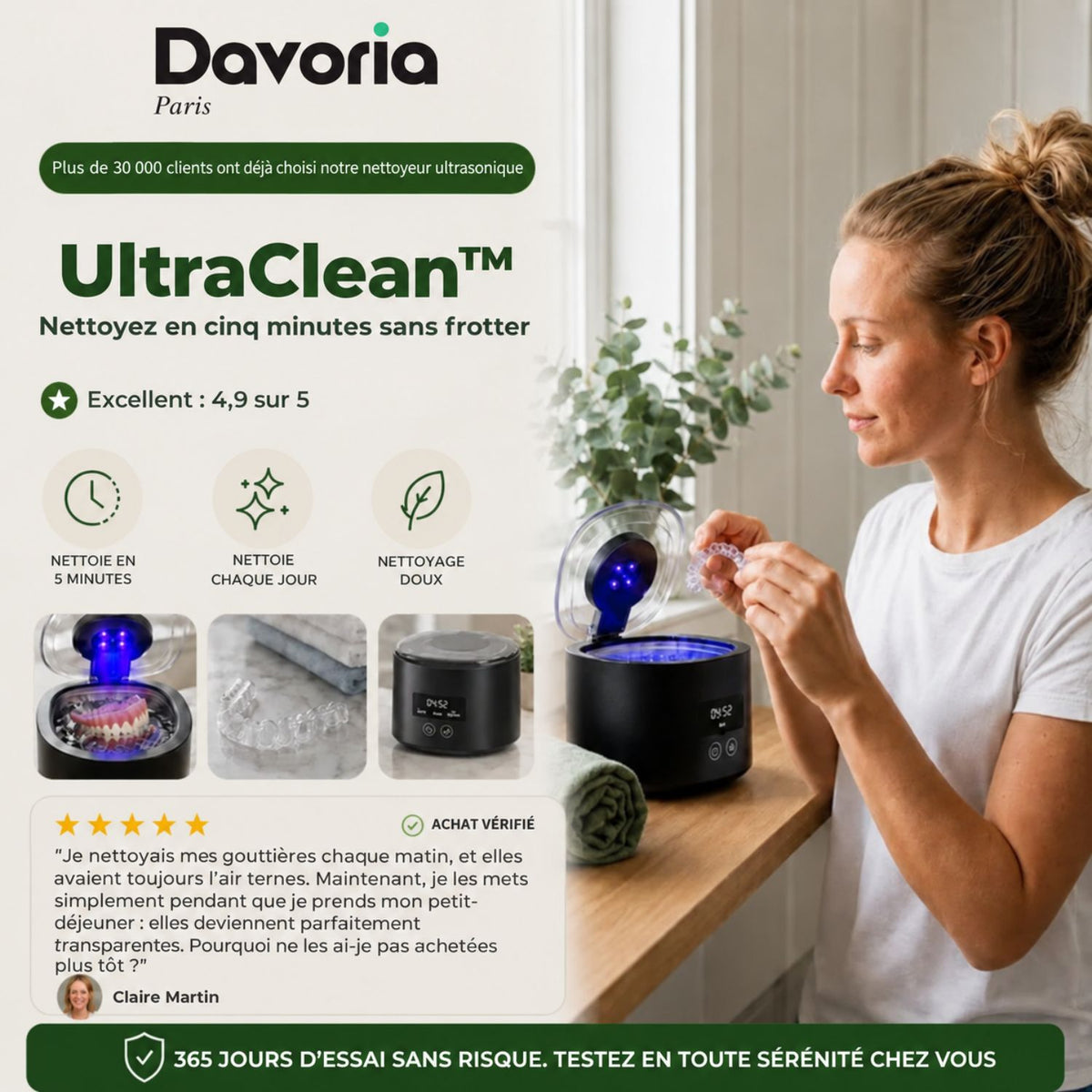 UltraClean™ | Nettoyage en profondeur de votre gouttière dentaire en seulement 5 minutes