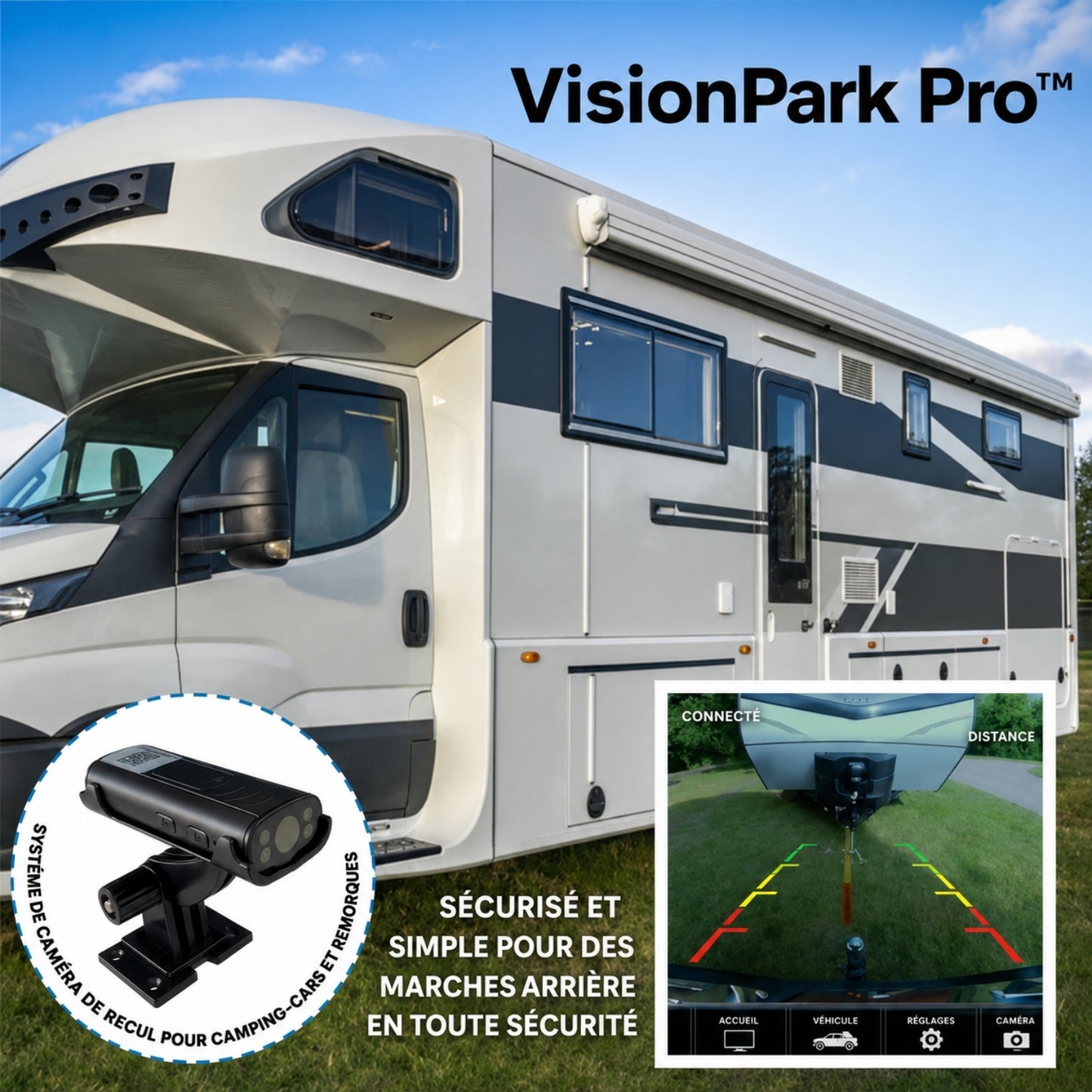 VisionPark Pro™ Caméra de Recul – Garez-vous en toute sérénité, sans stress ni approximations