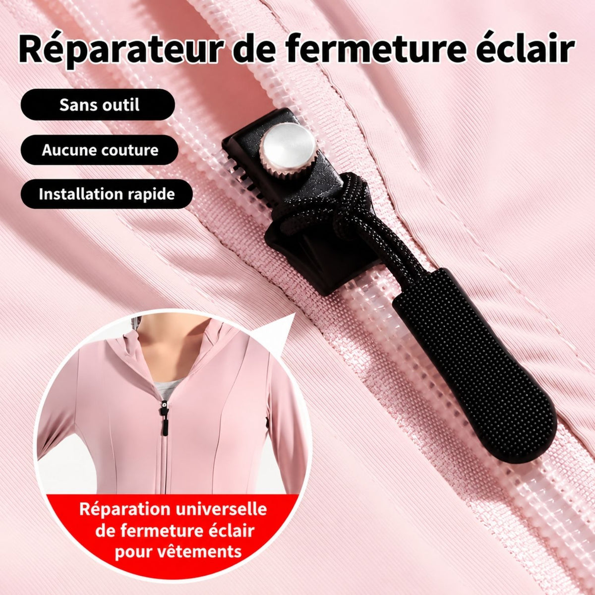 ZipFix™ – Kit universel et durable en métal pour réparer les curseurs de fermeture éclair