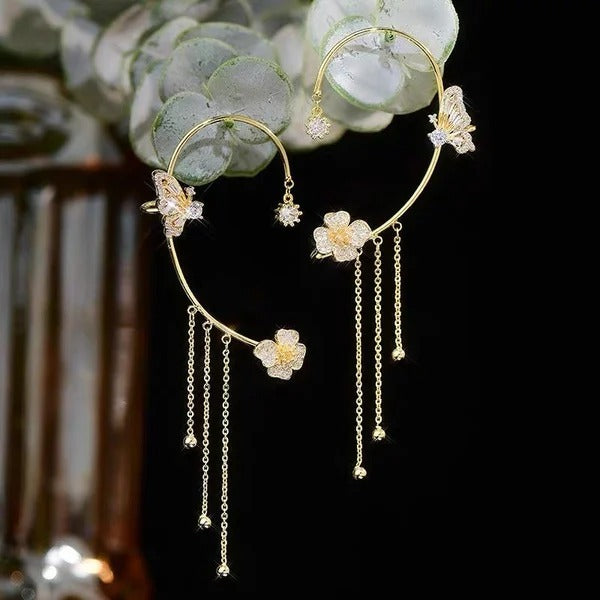 Celestelle™ – Boucles d’Oreilles Papillon & Fleur à Pampilles (50% de Réduction) - Science Factory FR