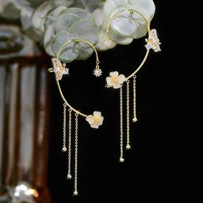 Celestelle™ – Boucles d’Oreilles Papillon & Fleur à Pampilles (50% de Réduction) - Science Factory FR