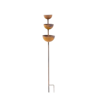 CopperBloom™ – Bain d’Oiseaux de Jardin Rustique en Cuivre sur Piquet