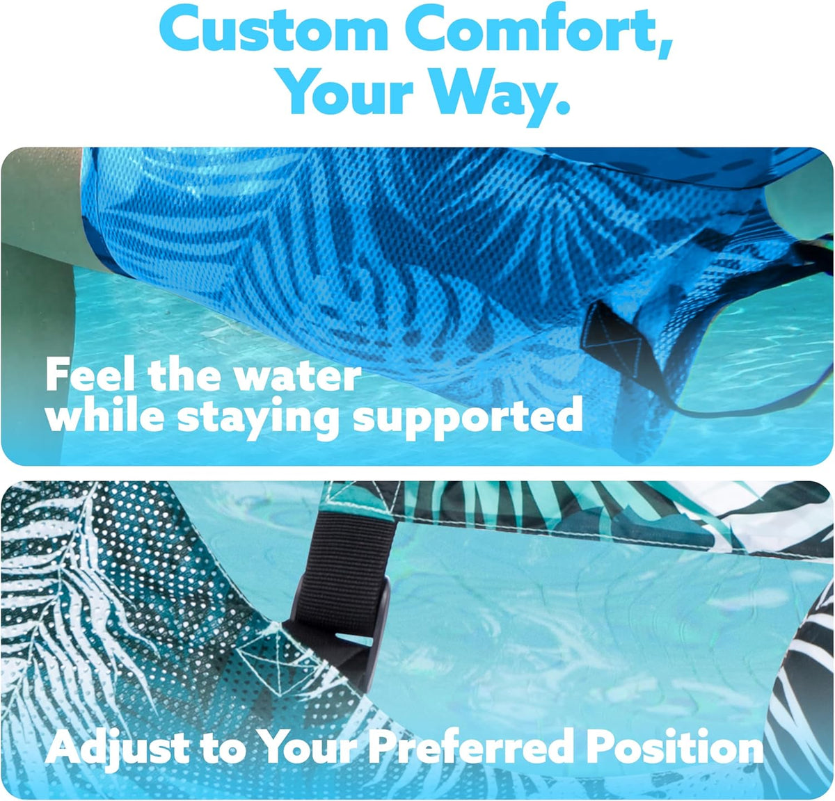 FloatZen™ | Fauteuil flottant gonflable avec siège en maille et dossier réglable